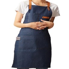 미화부장 카페 데님 방수 앞치마, 01 데님 블루, 1개