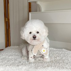 바이담수미 강아지 후라이 보아털 목도리 L, 베이지, 1개