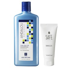 안달로우내추럴스 아르간 스템셀 에이지 디파잉 샴푸 340ml + 손소독제 50ml 세트, 1세트