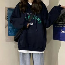 타니 챔피언 레터링 기모 후드티