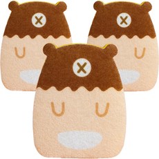 퀵살림 가정용 캐릭터 설거지 스펀지 수세미 02 이봐 곰, 1개, 3개