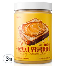 비소뉴 크런치 땅콩버터, 500g, 3개