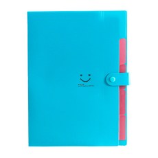 스마일리 아코디언파일 5칸 A4, 청록, 1개 청록, 1개