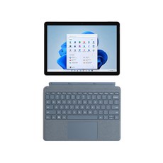 마이크로소프트 2021 Surface Go 3 2 in 1 10.5 + 타입커버 세트, 노트북(8VC-00025), 커버(KCS-00121), 블랙(노트북), 아이스블루(커버), 코어i3, 128GB, WIN11 Home, 8GB
