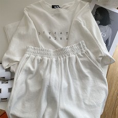 쉐어몰 여성용 레터링 와이드 홈 트레이닝 상하의 세트