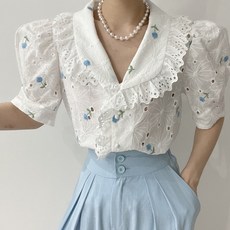 꼬망스샤인플라워블라우스