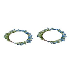 신부 머리 장식 로맨틱 웨딩 사진 꽃 파티 액세서리 화관 15~20cm, 블루, 2개