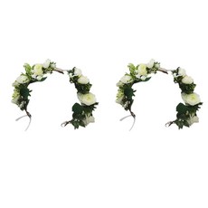 New精靈公主花環手工頭飾花冠 15~20cm, 白色的, 2個