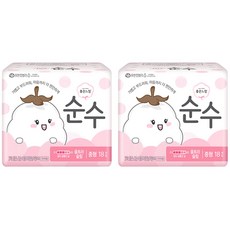 좋은느낌 순수 울트라 중형 생리대 날개형, 18매입, 2개