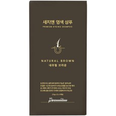 새치앤 프리미엄 원샷 블랙 커버 염색 샴푸, 네츄럴브라운, 1개