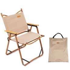 캠핑 의자-추천-메이튼 레드와일드 사각 접이식 캠핑 의자 + 수납가방 세트, 밀크브라운, 1세트