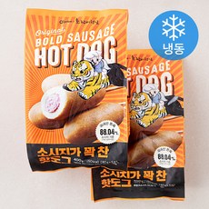 오프라이스 호랑이형님 소시지가 꽉 찬 핫도그 (냉동), 2개, 400g