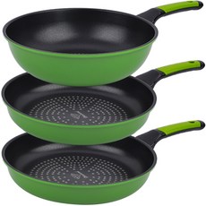 키친아트 프리미엄 퍼스널 컬렉션 스마트 프라이팬 3종 세트 3개, 혼합색상, 프라이팬 28cm 2p + 궁중팬 28cm