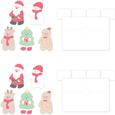 DONNA&DECO 種 x 2p + 信封 10p + 貼紙 2cm 10p set following Santa, 1套, 聖誕老人，雪人，魯道夫，樹，餅乾（形狀卡），透明（貼紙）