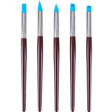 工藝矽膠畫筆 深棕色 5入, 5種, 1組