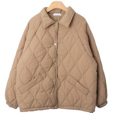 여성용 언커든 박시핏 누빔 카라 스트링 패딩 점퍼 cpjk4512k2a 상품 이미지