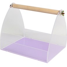 보라펫 앵무새 아크릴 탁상용 바구니 횃대 중, 1개, 보라
