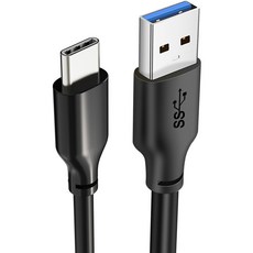 케이블타임 USB3.1 Gen1 to C타입 USB3 고속 충전 케이블 CA42, 3m, 블랙, 1개