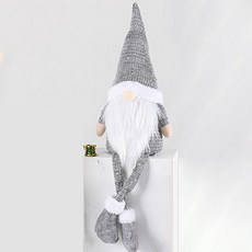 쉐어몰 난쟁이 산타 스탠드 크리스마스 장식품 긴다리 스몰, 실버, 1개