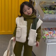 아동용 배색 포인트 뽀글 조끼 CCV73GVT178