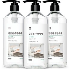 살림백서 딥클린 주방세제 프레쉬베리향, 3개, 750ml