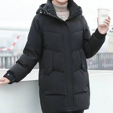 아뗄릭 여성용 빅사이즈 후디 데일리 하프 패딩 점퍼 01616