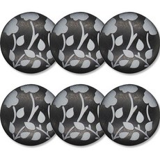 고급 큐빅 가디건 코트 단추 21mm, 6개, 꽃2(블랙)