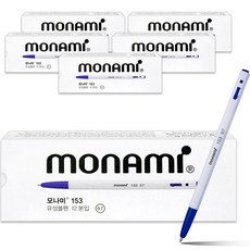 모나미 153 BP 볼펜 0.7mm 12p, 6개, 블루