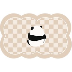 위더홈 체커보드 아기 팬더 발매트, 베이지