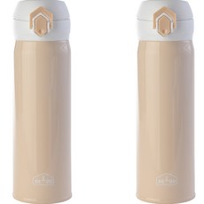 상상앤드 비비드 2중 진공 원터치 보온병 2p, 500ml, 아이보리