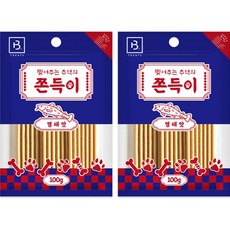 브리더랩 강아지 찢어주는 쫀득이 100g, 명태맛, 2개 - 멍쫀