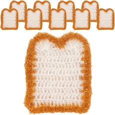 민화샵 코바늘 뜨기 음식 모양 수세미 UDPFB0611, 10개, 식빵