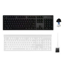 로지텍 G512 RGB 기계식 게이밍 유선 일반형 키보드 + 한글 키스킨 + 청소솔 세트, 블랙, Y-U0034, 청축