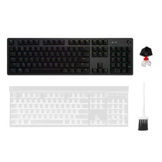 로지텍 G512 RGB 기계식 게이밍 유선 일반형 키보드 + 한글 키스킨 + 청소솔 세트, 블랙, Y-U0034, 적축