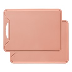로야 캠핑 실리콘 도마 2p, 핑크, 2개