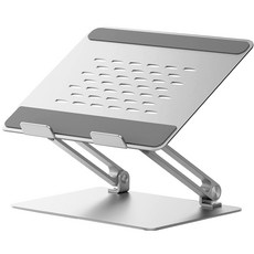 홈플래닛 고급형 알루미늄 노트북 거치대(쿨링홀 + 높이 각도 조절), 라이트 실버