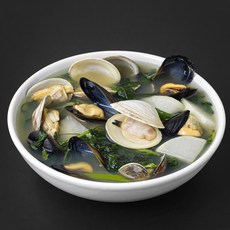 바다자리 생물조개 맑은쑥국용 쑥 + 비법소스 + 야채 씨키트 3인분, 600g, 1개