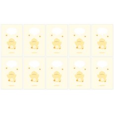 도나앤데코 동물친구의 말풍선 엽서 10p + 봉투 10p + 스티커 10p 세트, 051 반가워요 병아리, 1세트