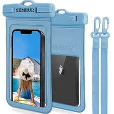 스메르 4중잠금 프리미엄 휴대폰 방수팩, 블루, 2개