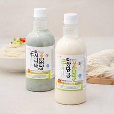 프레시오늘 신선냉장 껍질째 손수 영양가득 파주장단콩 꿀콩국수 + 꿀서리태콩국수 생소면 밀키트 2인분 2종 세트 1346g, 1세트