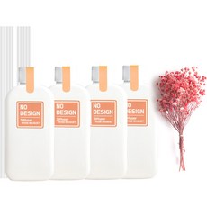 노디자인 디퓨저 150ml x 4p + 스틱 10p + 드라이플라워 세트, 로즈부케, 1세트