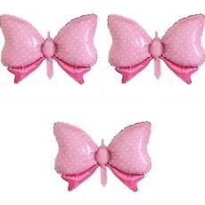 윰스 파티용품 리본 풍선, 핑크, 3개