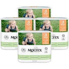몰텍스 밴드형 독일 친환경 신생아 아기 통잠 밤기저귀 33매X4팩, 3단계, 132매