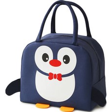 헬로키친 동물 캐릭터 도시락 보온 보냉백, 네이비펭귄, 1개