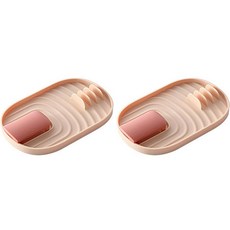 냄비 뚜껑 거치대 국자 받침대 스탠드 주방 정리 도구, 핑크, 2개