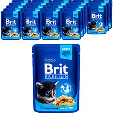  브릿 프리미엄 캣 파우치 닭고기 키튼, 닭, 100g, 24개 
