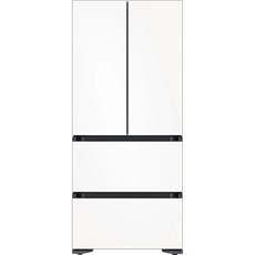 삼성전자 BESPOKE 김치플러스 4도어 프리스탠딩 냉장고 490L 방문설치, 새틴 화이트,