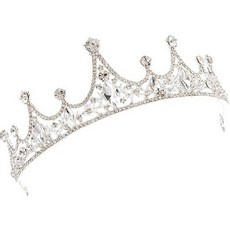 OLIVEPARTY 新娘婚前派對道具生日派對皇冠公主皇冠自助婚禮新娘用品, C銀, 1個