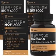 솔비타 더 블랙 맥주효모 비오틴 6000 60p, 60g, 3개