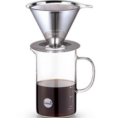 코맥 스텐 드립세트 600ml SF2 G9, 이중망 필터 + 계량서버
